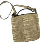 Plinio Visona Snakeskin Print Italian Leather Cream Crossbody Purse Bag Photo 5