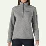 Patagonia  Womens Better Sweater Quarter Zip Pullover Jacket XS Birch White‎ Gray Photo 0
