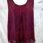 Juicy Couture  red and black pleated and studded chiffon top size large Photo 0