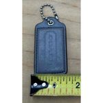 Coach Dark Gray Large Leather Keychain Tag Ball Chain Charm Size 2.5 Inch Photo 3
