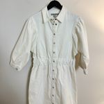 ALLSAINTS  Osa Puff Sleeve Denim Shirtdress in Wash Chalk White Size US 6 Photo 3