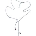 Moon and Stars necklace with rhinestones silver alloy pretty boho gift valentine Photo 4
