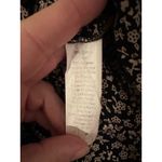 Brandy Melville Black Floral Tie Front Peplum Blouse Short Sleeve Women's Top Photo 2