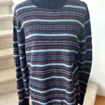 L.L.Bean  Fair Isle Blue Burgundy Olive Cotton Cashmere Long Sleeve Turtleneck Photo 0