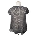 American Eagle  Crochet Sheer See Through Top Size S Gray Swing BOHO‎ Festival Photo 6