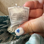 Ariat Blue White Grey Geometric Popover Dress Long Sleeve Western 1/2 Button Flu Photo 6