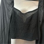 Ever B Corset Smocked Blouse Black LARGE Photo 6