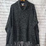 White House | Black Market Women’s Sweater Poncho with Fringe Detail Photo 0