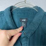 H&M Women’s Teal Button Down Shirt Western Style Size 12 Photo 3