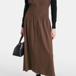 Vince nwt $325 earthen pleated Cotton jersey midi dress S Photo 0