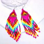 Bohemian Native American Ethnic Style Fashion Minimalist Glass‎ Beaded Earrings Photo 8
