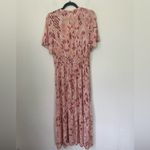 Knox Rose  Pink Boho Short Sleeve V-neck Rayon Maxi Dress ~ Women’s Size M Photo 1