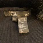 Black‎ sweater fur trim collar Photo 3