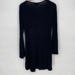 No Comment  Black Long Sleeve Lattice V Neck Mini Dress Size M Photo 4