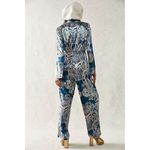Free People  FP Delphine Velour Long Sleeve Jumpsuit One Piece Blue Small S Photo 1