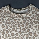 Como Blu Lounge Set Womens Small Beige Leopard Print Sweatshirt Joggers Knit Tan Photo 5