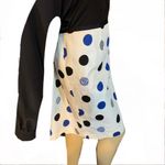 Talbots WOMAN PETITES WHITE W/BLUE & BLACK POLKA-DOTS COTTON SKIRT (18WP) Photo 3