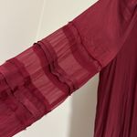 Ramy Brook New York drop waist v neck dress polyester silk burgundy Photo 4