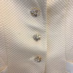 Vintage Wool & Silk Textured Ivory Blazer Suit Jacket Winter Wedding Size 4 Photo 4