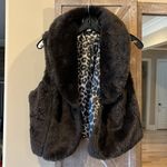 John Paul Richard  Faux Fur Vest Sleeveless Coat Womens M Glam Dressy Coffee Photo 6