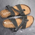 White Mountain Footbeds Hazy Black Boho Outdoor Leather Cork Sandals Sz 7 Photo 3