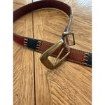 Fossil  Women's Leather Brown Patchwork Belt BT 1412 M Brass Tone Buckle Photo 2