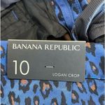 Banana Republic NWT size 10 Logan trouser pant blue w/cheetah cropped mob wife Photo 3
