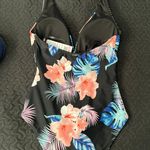 DKNY island tropical floral One Piece Halter Bathing Suit Swimsuit Photo 4