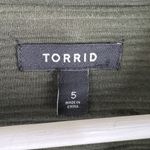 Torrid 5 5X Textured Ponte Crop Military Jacket Green Gold Button Ribbed Women's Photo 5