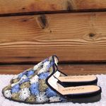 Kaanas NWT  Blue Embroidered Mules Shoes Photo 3