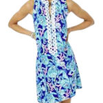 Lilly Pulitzer Jane Sleeveless Shift Dress Corsica Blue Turtle Villa Size 0 Photo 0