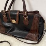 Brahmin Vintage  Doctor Bag Purse Croc Embossed Brown Shoulder Double Strap Photo 1