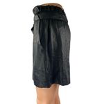 ZARA  Women's Black High Rise Tie Waist Faux Leather Vegan Paperbag Shorts Size M Photo 1
