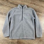 Vineyard Vines Fleece Women M Gray 1/2 Zip Mock Neck Pullover Sweater Warm Cozy Photo 0