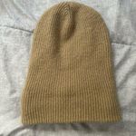 Anthropologie Maeve by  Colorblock Knit Ribbed Beanie Hat One Size Tan Pink Photo 1