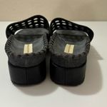 Naked Feet Like New Two Tone Woven Leather and Suede Slide Platform Sandals Black Size 6.5 Photo 9