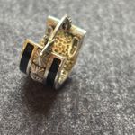 Sterling Silver Hoop Earrings Black Onyx Photo 5