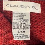 Red Knit Sweater Quarter Zip Pullover Collared Long Sleeve Photo 4