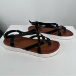 Not Rated Sela Sandal in Black size 8.5 Strappy Faux Pebbled Leather in Box Photo 2