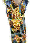 Chi Chi London Chi Chi London Floral Print Ruffle Pleated Midi Dress in Blue Curve US 16 Photo 9