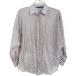 ZARA Shirt Blouse Top Long Sleeve Color Gray Size S Photo 4