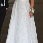 Blondie Nites Corset - White w Blue Flowers Prom Dress Photo 2