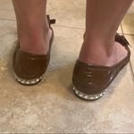 Miu Miu  | Patent Leather Brown Bow Ballet Flats Crystal Photo 2