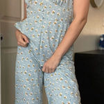 Topshop  ditsy floral flowy jumpsuit size 8 cropped‎ Photo 0