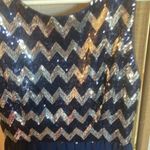 B Darlin Junior  Navy and Silver Sequin Dress 5/6 Photo 1