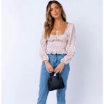 Princess Polly  Smocked Melvin Red and Black Polka Dot Ruffle Hem Top Sz. 6 Photo 2