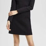Theory  Stretch Black Jacquard Plaid Body Con Dress - Size - Small Photo 0