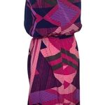 EXPRESS EX  Pink & Navy Abstract Strapless Mini Dress Small Photo 2