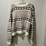American Eagle  Women’s Multicolored Cropped Cardigan Ski Sweater Size Large Photo 9