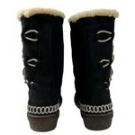 UGG  Australia Kona Mid Calf Leather Toggle Shearling Suede Black Boots Size 5 Photo 2